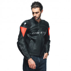 GIACCA RACING 4 PELLE LAVA RED BLACK | DAINESE